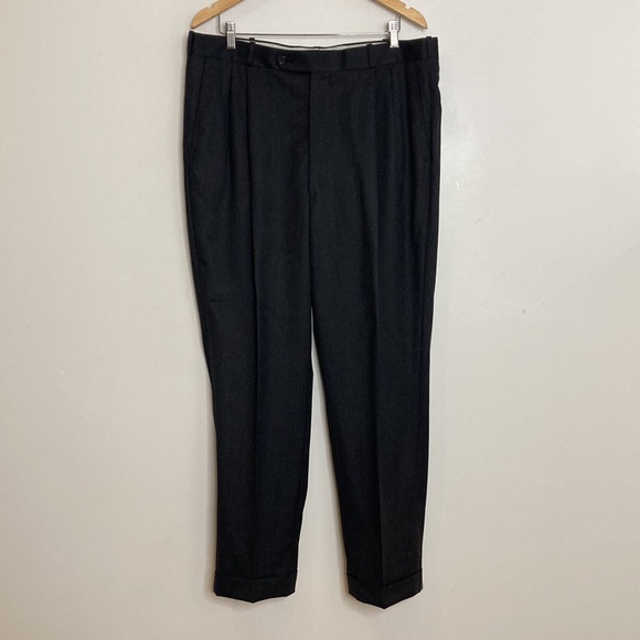 Bespoke Harry Rosen Suit Mens 46 Dark Gray Two Piece Blazer Pants Vintage Custom - Picture 9 of 16